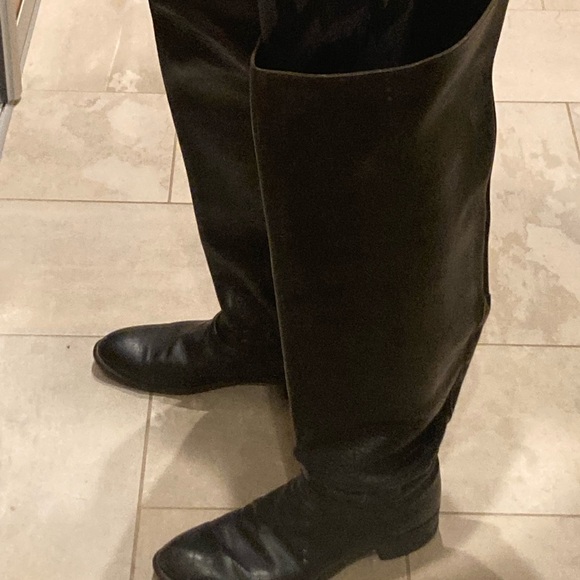 Men’s Black Leather Riding Style Boots Sz 12 - Picture 1 of 6